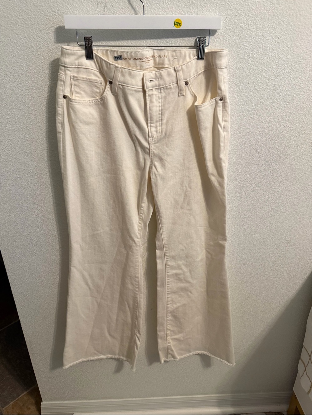 Chico's Cream Wide-Leg Jeans with Raw Hem